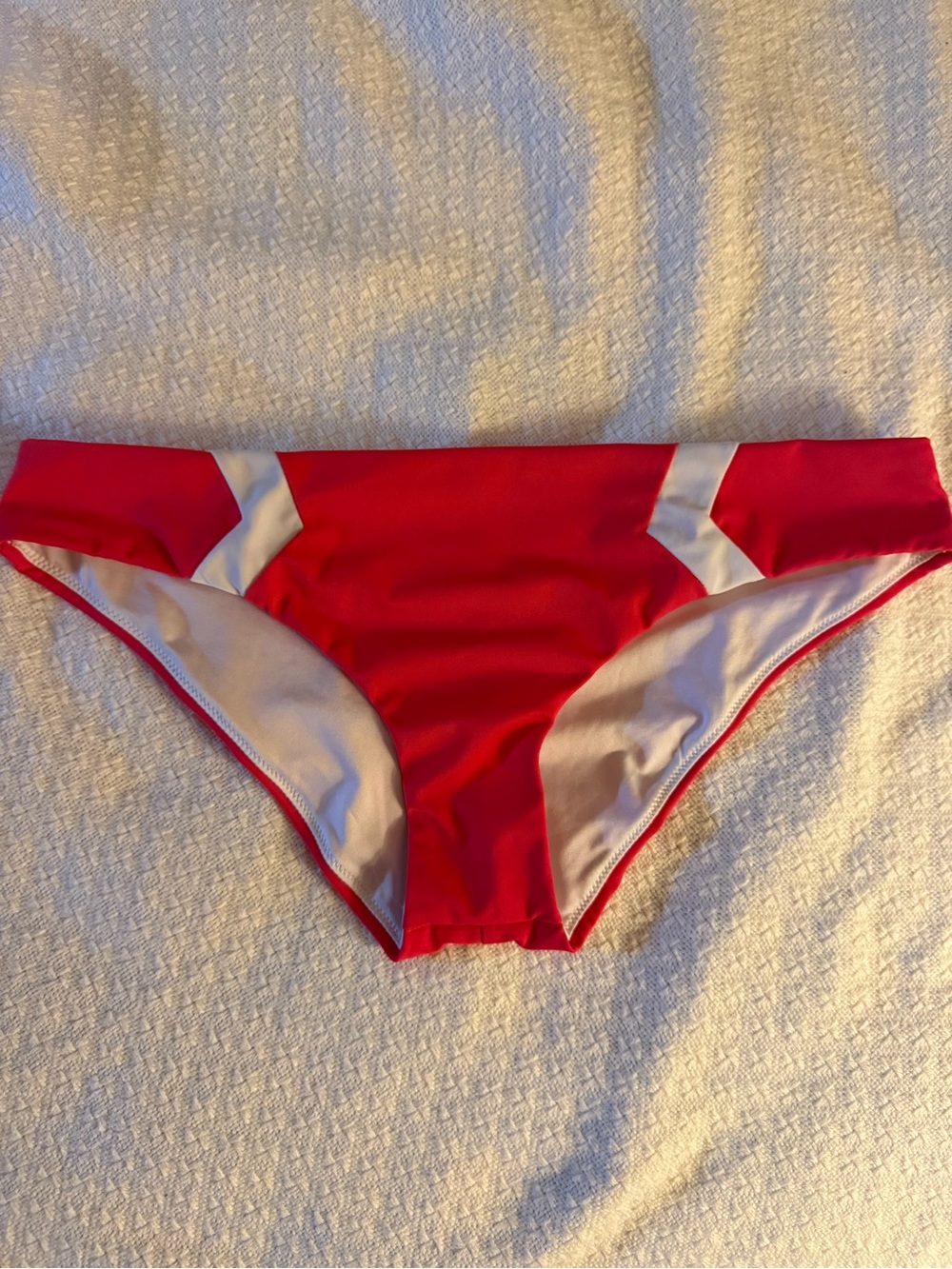 PINK Victoria's Secret Coral and White Bikini Bottoms